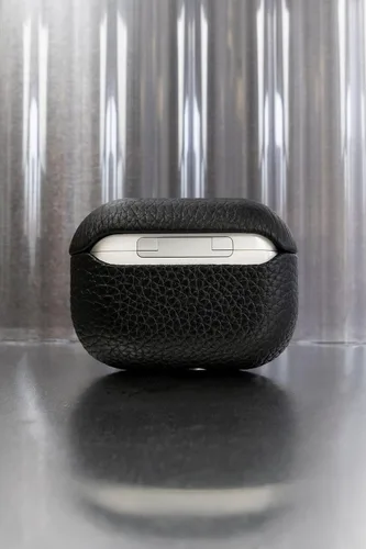 Miniatura 3 de Tapper Funda negra de cuero y hematita negra plateada para AirPods Pro