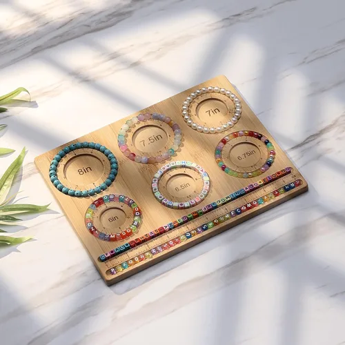 Miniatura 2 de Petoysoso Tablero de cuentas para la fabricación de joyas, tablero de cuentas de bambú para hacer pulseras de joyería, tablero de cuentas de pulsera