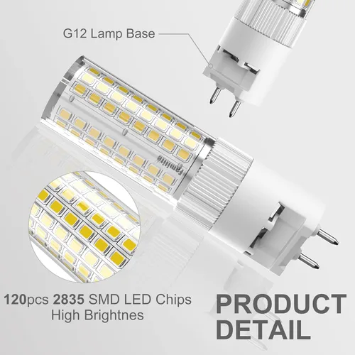 Miniatura 2 de Bombilla LED G12 de 16 W, blanco natural, 4000 K, bombilla de maíz bi-pines, paquete de 4