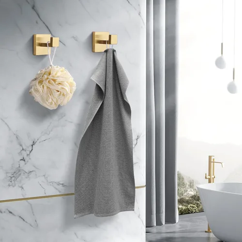 Miniatura 3 de Ganchos para Toallas de Acero Inoxidable de Servicio Pesado, Ganchos Cuadrados para Bata Montados en la Pared para Baño, Cocina, Dormitorio, Hotel