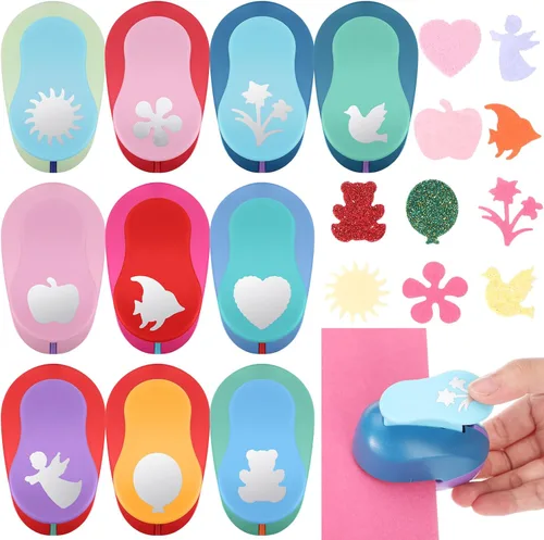 Miniatura 6 de Harloon - 10 piezas de perforadoras para manualidades de papel de 1 pulgada para manualidades, álbumes de recortes, suministros de oficina (clásico)
