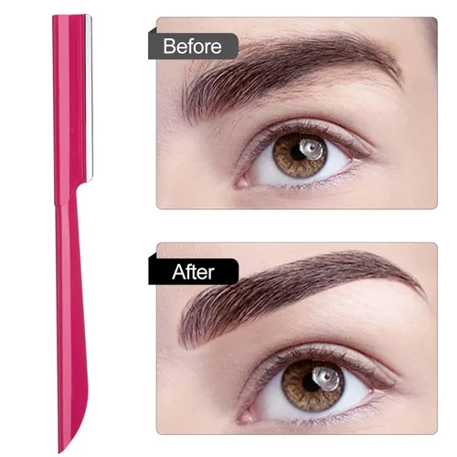 Miniatura 5 de Maquinilla de afeitar para cejas, 10 piezas para mujer, herramienta exfoliante para dermaplaning, eliminación de pelusas de durazno, moldeador