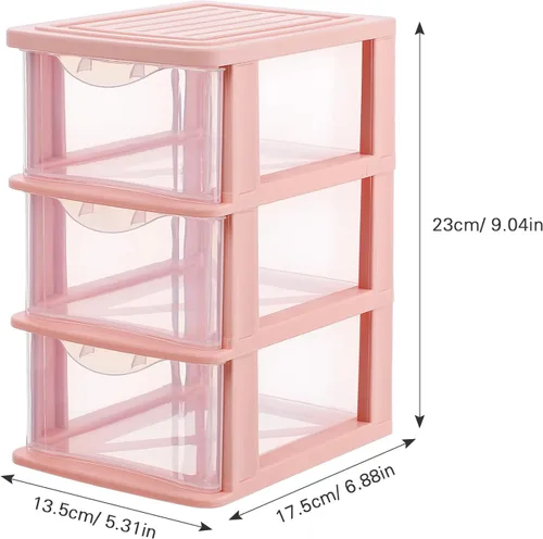 Miniatura 3 de Ipetboom Caja de almacenamiento transparente de escritorio, organizador de cajones de plástico, estuche de almacenamiento de cosméticos de 9.05 x