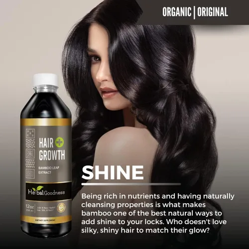 Miniatura 4 de Hair Growth Plus 12oz – Producto de bambú para el cabello con colágeno, queratina y vitaminas para mujeres y hombres – Cabello saludable, piel
