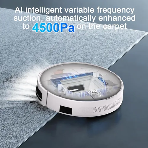 Miniatura 3 de Robot aspirador y trapeador súper delgado, aplicación de potencia de succión silenciosa, control de altavoz Amazon y Google AI de 100 minutos