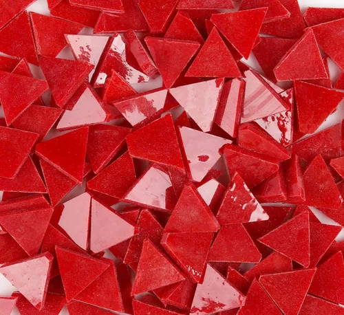 Miniatura 9 de Azulejos de mosaico de 7.05 oz – Surtido de mosaico triangular – Azulejos de mosaico de colores mixtos de 0.6 x 0.6 pulgadas, vidrieras – Marrón