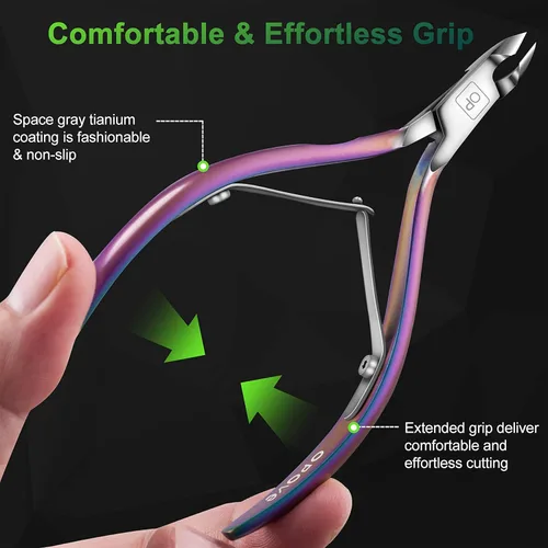 Miniatura 3 de opove X7 - Cortadora de cutículas, cortaúñas de acero inoxidable, removedor de uñas extremadamente afilado, herramienta de manicura y pedicura opove