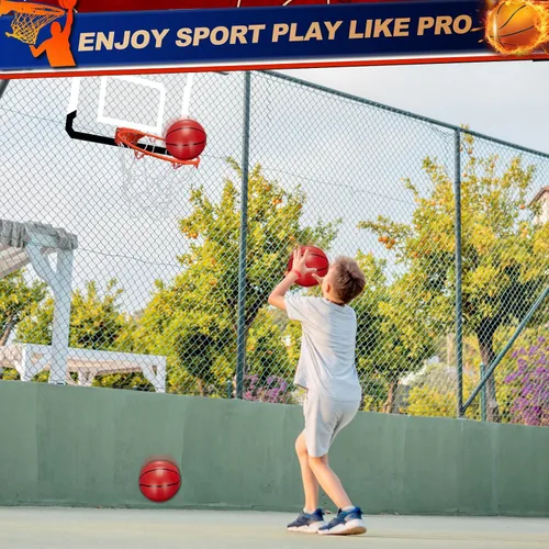 Miniatura 4 de Juego de mini aro de baloncesto para interiores, regalo para niños y adultos, aro mejorado sobre la puerta con 4 bolas de goma de 6 pulgadas, aro