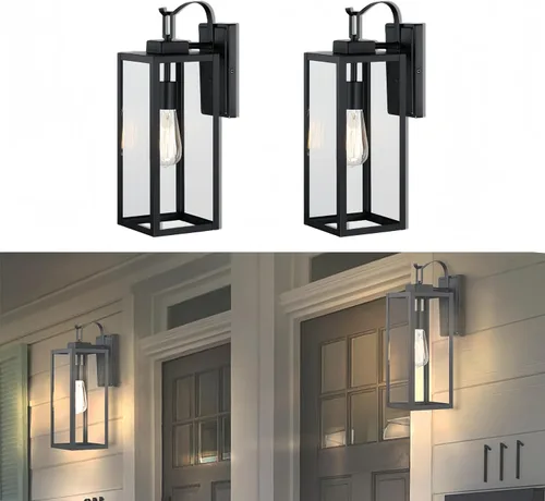 Miniatura 8 de WISBEAM Luz negra para porche al aire libre del anochecer al amanecer, aplique de pared para exteriores de 14 pulgadas, base E26 de 60 W máximo