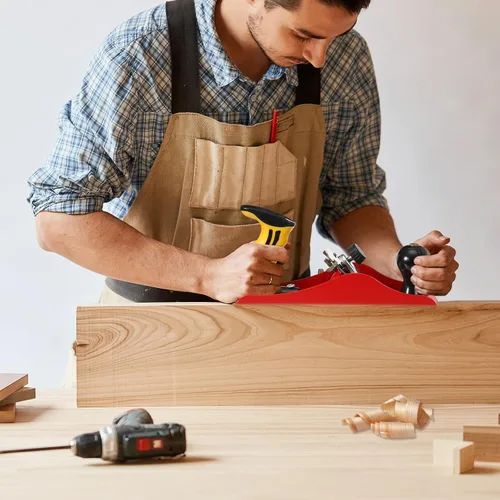 Miniatura 5 de Cepilladora de mano con hoja de 2 pulgadas, plano de madera alisado ajustable, plano de banco universal para instalación de puertas de bricolaje