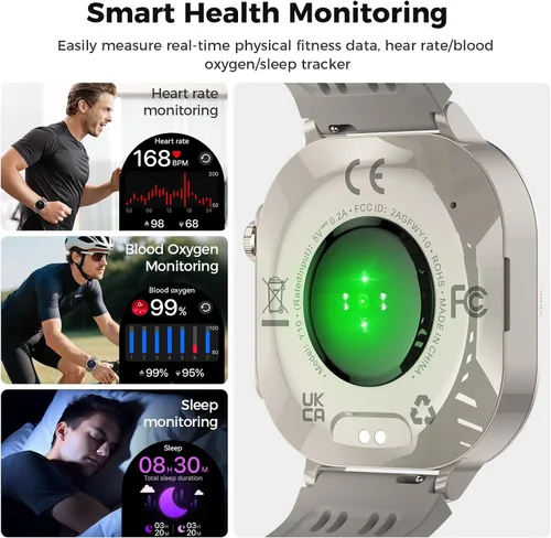 Miniatura 4 de Soudorv Reloj inteligente, AMOLED 2026 de 1.43 pulgadas para hombres y mujeres (respuesta/hacer llamadas), 60 días/más de 130 deportes/linterna