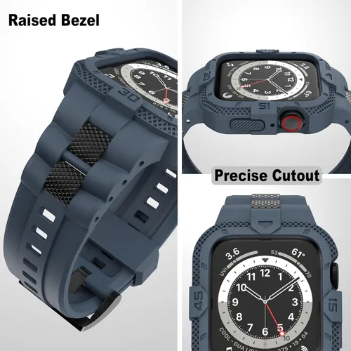 Miniatura 2 de Bands Compatible for Apple Watch Band 41mm 40mm 38mm, Men Sport Rugged Band with Protective Case for Watch Series 9 8 7/Series 6 SE 5 4 3
