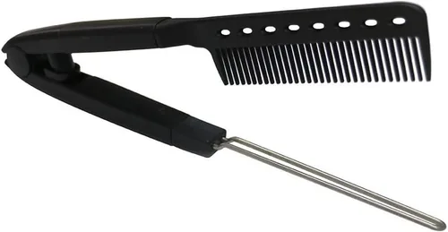 Miniatura 3 de FRCOLOR Juego de 2 cepillos para alisar el cabello, peine en forma de V, herramienta de hierro plano compacto para salón y cuidado del cabello