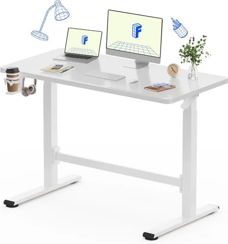 Miniatura 13 de FLEXISPOT H7 Plus - Escritorio de pie ajustable con resorte de gas, estación de trabajo móvil con rueda, escritorio inalámbrico para habitación