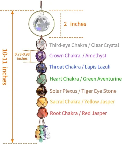 Miniatura 2 de Adornos colgantes de cristal hechos a mano para ventana de automóvil, 7 chakras, decoración del hogar, adorno de Feng Shui, adorno de yoga
