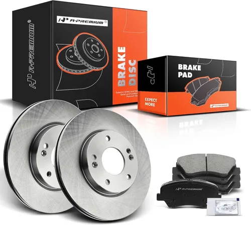 Miniatura 9 de A-Premium Kit de rotores de freno de disco ventilados delanteros de 11.02 pulgadas (280mm) + pastillas de cerámica compatibles con modelos selectos