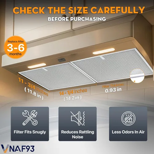 Miniatura 2 de Paquete de 2 filtros de grasa BPS1FA30 actualizados de 30,5 cm x 35,6 cm compatibles con campanas extractoras Broan Allure, reemplazan los filtros