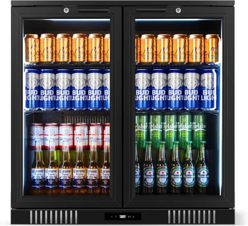 Miniatura 23 de FoMup - Refrigerador bajo encimera de acero inoxidable con 3 cajones, refrigerador de bebidas para exterior con ruedas, diseño impermeable y control