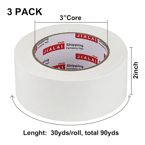 Miniatura 3 de JIALAI HOME Cinta Adhesiva para Conductos de Uso Pesado - Cinta Adhesiva Blanca para Conductos 2 Pulgadas x 30 Yardas Paquete de 3, 8.27 mil, Blanco
