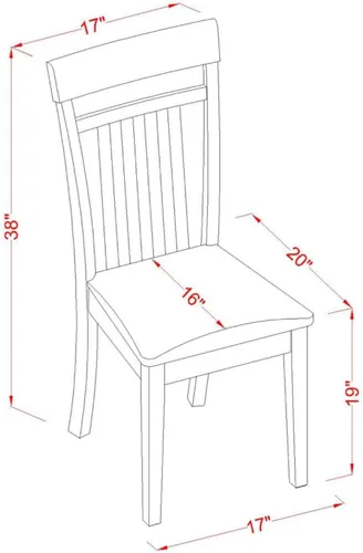 Miniatura 3 de East West Furniture CAC-CAP-C - Sillas de comedor Capri, sillas tapizadas de madera maciza de tela de lino, juego de 2, capuchino