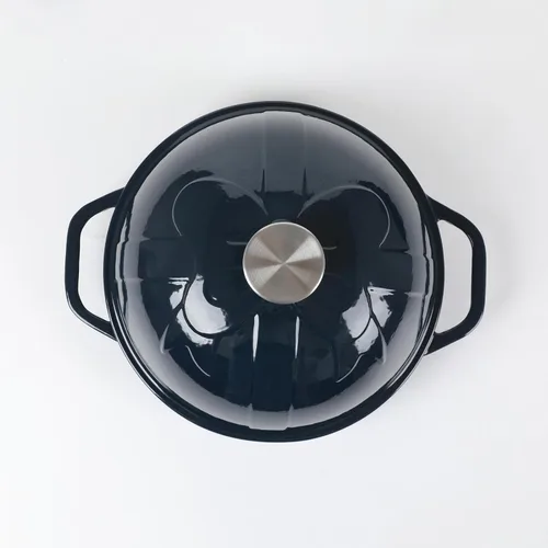 Miniatura 6 de HAWOK Horno de pan de hierro fundido con tapa Cloche, diámetro 9.8 pulgadas/9.8 in, 1.5 cuartos de galón, bandeja para hornear de masa madre, Azul