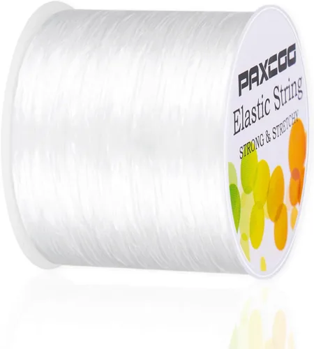 Miniatura 10 de Paxcoo Cordón elástico de 0.039 in para hacer joyas y hacer pulseras, color blanco