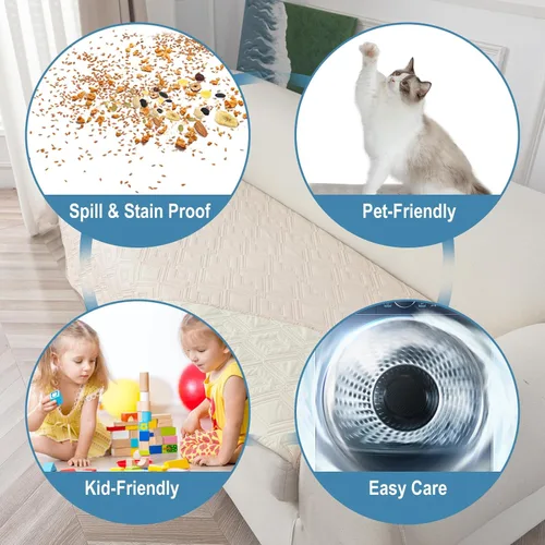 Miniatura 4 de Genina Juego de 2 Fundas de Reposabrazos para Sofá 100% Impermeables, Fundas para Reposabrazos de Sofá, Sillón, Protectores Antideslizantes