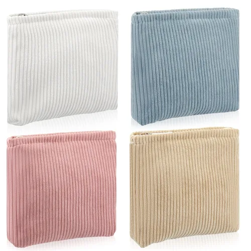 Miniatura 11 de Abbylike 4 piezas de bolsa de maquillaje floral, bolsa de cosméticos de pana con cremallera, pequeñas bolsas portátiles para bolso, mini bolsa