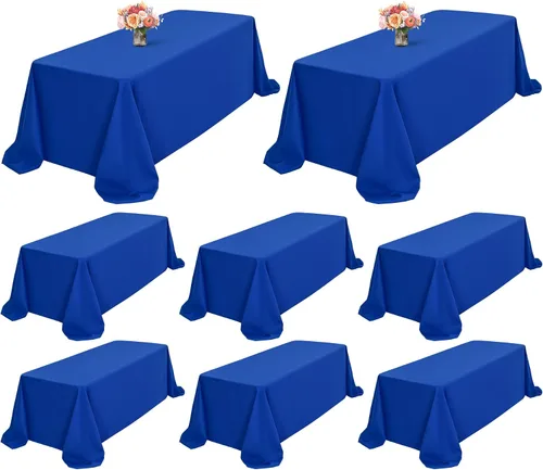Miniatura 129 de Showgeous Paquete de 4 manteles rectangulares de poliéster de 60 x 102 pulgadas, resistentes a las arrugas, lavables, para bodas, mesas de comedor