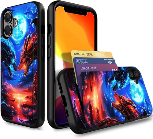 Miniatura 187 de Funda para iPhone Air, funda tipo cartera con ranura para tarjeta oculta, a prueba de golpes, TPU y PC, funda protectora de doble capa para iPhone