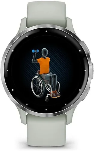 Miniatura 4 de Garmin Venu 3S Health Fitness - Reloj inteligente GPS con bisel de acero con caja gris salvia de 1.614 in, paquete 010-02785-01 con paquete