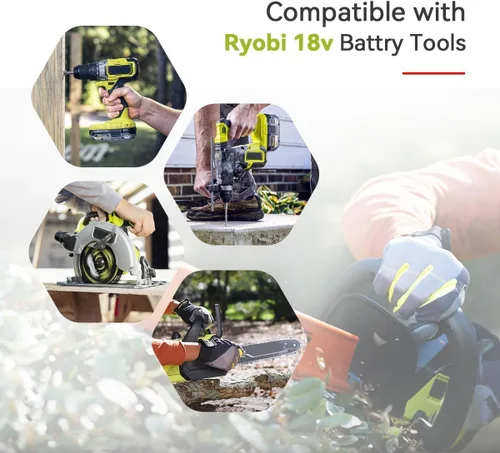 Miniatura 6 de Paquete de 2 herramientas eléctricas inalámbricas P100 de 4.8 Ah compatibles con batería Ryobi de 18 V Ni-Mh ABP1801 ABP1803 BPP1820 130224007