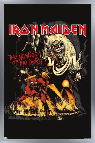 Miniatura 8 de Trends International Iron Maiden - Póster de pared con el número de la bestia, 34 pulgadas de largo x 22.4 pulgadas de ancho, paquete de póster