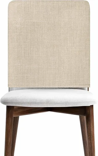 Miniatura 9 de Paquete de 4 fundas de lino beige para sillas de comedor, color liso puro, lavable, extraíble, fundas para sillas de respaldo, funda de respaldo
