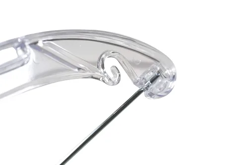 Miniatura 4 de Nahanco 500RCHU - Colgador de plástico transparente tradicional con muescas y ganchos para tirantes y clips delicados, tamaño pequeño, uso