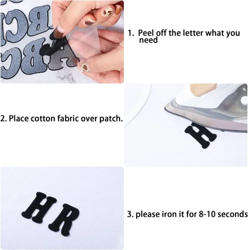 Miniatura 4 de Outus Juego de 279 piezas de letras de terciopelo para planchar de 5 cm en alfabeto A-Z para calcetines de Navidad, adornos para gorras de graduación