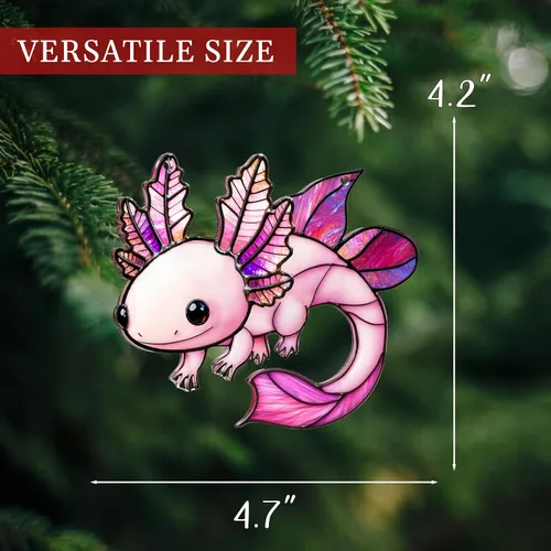 Miniatura 2 de Axolotl - Adorno de Navidad, adornos de playa para árbol, regalo de tortuga marina para mujeres, regalos de playa para mujeres, ideas de relleno