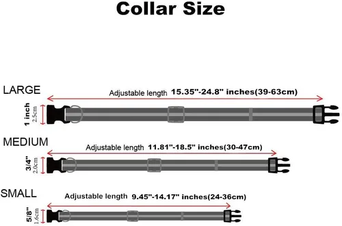 Miniatura 6 de NIMBLE Collar de perro impermeable para mascotas, ajustable, reflectante, duradero, flexible, de nailon con revestimiento de poliéster, collares