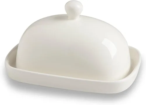 Miniatura 17 de Sweejar Mantequillera de cerámica con tapa para encimera, recipiente para mantequilla de porcelana con mango de perilla, recipiente para mantequilla