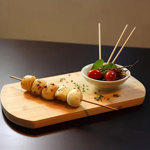 Miniatura 4 de BambooMN Marca - Brochetas de bambú redondas de punta afilada premium 4.1" X 0.098 in - 300pcs