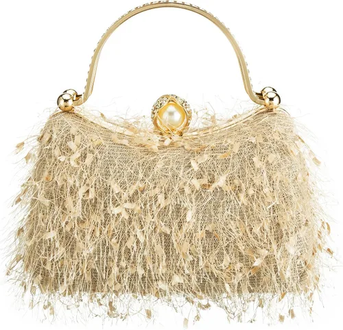 Miniatura 7 de YYW Bolso de mano para mujer, bolso brillante con asa superior, bolsa de noche, bolsa cruzada, bolsa de hombro para boda, fiesta, baile de graduación