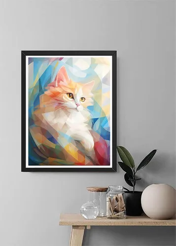 Miniatura 3 de Diymood Pintura por números para adultos, gatos, pintura al óleo, pintura acrílica abstracta por números, kits para adultos principiantes