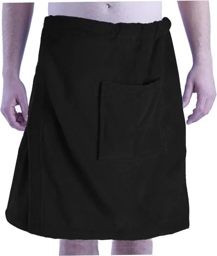BY LORA Toalla de spa de microfibra para hombre, 280 GSM, ligera, de secado rápido, con bolsillo y cierre ajustable, para gimnasio, piscina, sauna,