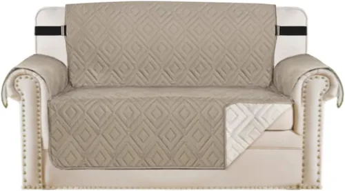 Miniatura 19 de H.VERSAILTEX Funda reversible para silla, protector de muebles antideslizante, resistente al agua, con correas elásticas de 2 pulgadas