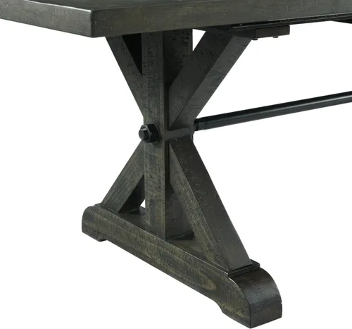 Miniatura 8 de Sunset Trading Gray Trestle - Juego de comedor de 6 piezas Mesa rectangular extensible de 96 pulgadas Servidor con estante para vino Madera