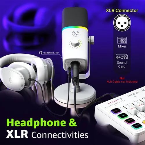Miniatura 4 de IXTECH Micrófono USB Gaming para PC, micrófono condensador con cancelación de ruido para podcasts y transmisión de video con soporte para trípode