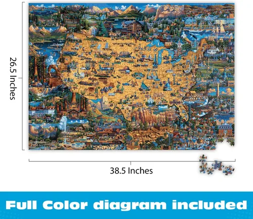 Miniatura 3 de Buffalo Games Eric Dowdle - Rompecabezas de 2000 piezas con mapa de parques nacionales, grande, 38.5 x 26.5 pulgadas, rompecabezas para adultos