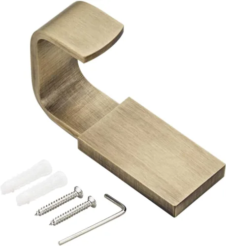 Miniatura 4 de Flybath Gancho para abrigos, ganchos de latón antiguo para toallas de baño, cocina, soporte para camisas, montaje en pared, bronce cepillado