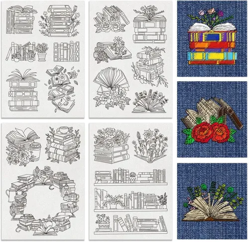Miniatura 11 de BENECREAT 4 Estilo 104 Piezas A-Z Alfabeto de Flores Solubles en Agua, Estabilizadores de Bordado Desmontables de Patrón Boho para Encaje, Camisas