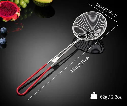 Miniatura 4 de Cucharón de acero inoxidable 304 para cocinar y freír, utensilios de cocina, cuchara de pasta de alambre